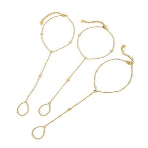 Pulseras de tobillo de lujo en acero inoxidable, impermeables, chapadas en oro, con forma de corazón y diamantes incrustados - Joyería - Product Image 4