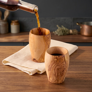 ArtisRaw DT003 Set of 2 Large Eco-Friendly <b>Disposable</b> <b>Drinkware</b> Handmade Wooden Cups Camping Sustainable TN - Product Image 2