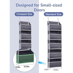 Over Door Organizer 5 <b>Shelves</b> Dark Gray Storage For Baby Products Behind Doors On Walls <b>Hook</b> Type Non Woven Fabric - Product Image 2