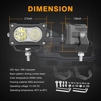 Nouveau phare de conduite LED Shinemien SM-926H 3 pouces 40W, combiné spot/projecteur, feux auxiliaires de recul, IP67, boîtier en aluminium moulé sous pression, 9-32V