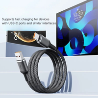 Kabel USB-C ke Tipe-C Tembaga Murni dengan Jalinan Nilon 100W Pengisian Cepat untuk iPhone & Perangkat iOS