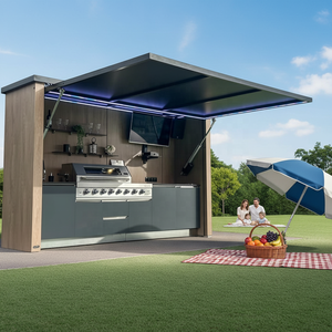 Module de cuisine extérieure ODM en acier inoxydable résistant aux intempéries avec évier et robinet, design moderne, abri de cuisine BBQ extérieur, cave à <span class=keywords><strong>vin</strong></span> - Product Image 3