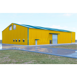 Bán Buôn Đúc Sẵn Cách Điện Thép Xây Dựng Kho Với Mái Bằng - Product Image 1