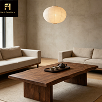 Table basse en bois longue de style Wabi-Sabi japonais de haute qualité pour salon, table à thé zen moderne et simple de style nordique pour bureau