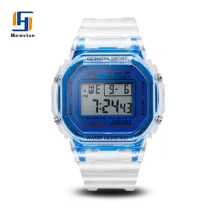 Relógio personalizado com faixa de silicone para homens, relógio esportivo com display digital LED da moda em promoção