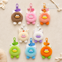 Porte-clés en peluche mignon en fourrure de lapin Rex, breloque de sac lapin moelleux, pendentif de mode, accessoire fantaisie, vente en gros, OEM, ODM, personnalisé