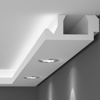 Moulures LED en polyuréthane pour éclairage encastré, solutions de design d'intérieur pour plafonds, profil LED pour fentes d'ombre