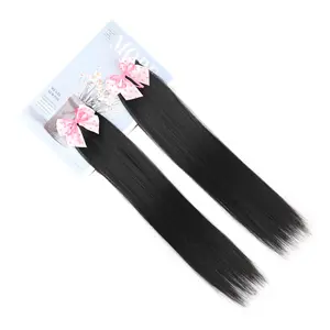Children's Wig Ponytail Short Straight Hair Bow Wig Accessories Hairpin Style Synthetic Fiber High Ponytail Braid