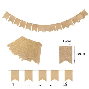 Naturaleza yute cuerda arpillera Banner banderín boda decoración fotografía accesorios fiesta - Product Image 2