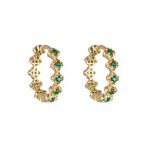 Cuff Earrings Geometric Plant Design Bezel Set Zircon Copper Alloy Fashion Gift Jewelry EA14330 - Product Image 5