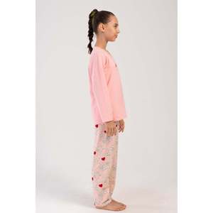 Conjunto de Pijama de Manga Larga con Cuello Supreme de Lyocell para Niña, Algodón Cálido para Primavera, Estilo Casual para el Hogar - Product Image 3