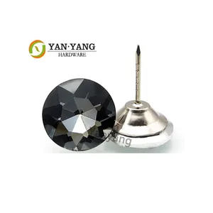 Yanyang Sale Upholstery Sofa Crystal Rhinestone Button For Sofa Buttons Around Diamond Glass Decorative Crystal Button