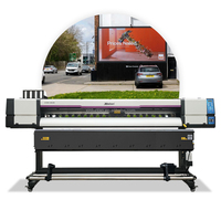 Impresora de inyección de tinta de 2 cabezales de alta velocidad F1080 Roll to Roll Banner Impresora solvente con plotter de corte