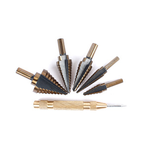 Cross-Border Imperial Step Drill <b>Center</b> <b>Punch</b> Kit Six-Piece Aluminum Box Set Steel Plate Reaming Pagoda Drill Premium Drill Bits - Product Image 4