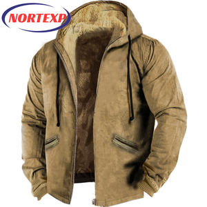 Multicolore tinta unita <span class=keywords><strong>felpa</strong></span> <span class=keywords><strong>con</strong></span> cappuccio stampata 3D <span class=keywords><strong>con</strong></span> fodera in pile <span class=keywords><strong>marrone</strong></span> cappotto di cotone ricamato e sbuffato inverno formato XL - Product Image 6