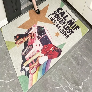 Tappeto d'Ingresso Personalizzato con Collage di Auto d'Epoca, Antiscivolo e Lavabile, per <span class=keywords><strong>Stanze</strong></span> <span class=keywords><strong>a</strong></span> <span class=keywords><strong>Tema</strong></span> Retrò, Soggiorno e Uso Domestico - Product Image 4