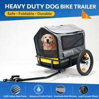 Remorque de vélo pliable pour camping en plein air, chariot de transport pour animaux de compagnie après une balade à vélo