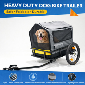 Remorque de vélo pliable pour camping en plein air, chariot de transport pour animaux de compagnie après une balade à vélo - Product Image 1