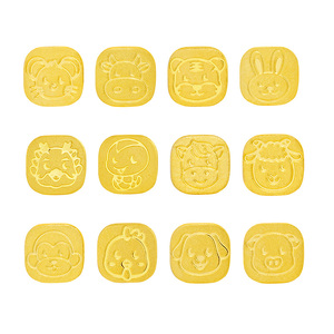 중국 십이지신 <span class=keywords><strong>24K</strong></span> 순금 콩 모양 세트 999.9 순금 투자용 보석 맞춤 제작 가능 재료 및 무게 새해 선물 도매 - Product Image 1