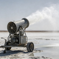 Canon à brouillard télécommandé pour le traitement par évaporation de l'eau à haute salinité des zones humides périphériques des terres agricoles des régions salino-alcalines