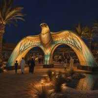 Présentoirs de lanternes sur le thème de la faune pour les événements nocturnes des zoos et les attractions dans le désert