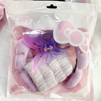 Bando Rambut Gaya Korea Sweet Cloud, Jepit Rambut Cuci Muka, Gelang Bunga, Spons Pembersih Wajah, Bando Rias, Model Rambut 2