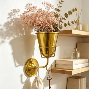 Stainless Steel <b>Wall</b> <b>Planter</b> Round <b>Indoor</b> Hanging Basket For Home Decoration - Product Image 5