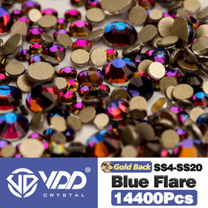 VDD 14400 Piezas SS4-SS20 Tamaños Mixtos Estrás de Cristal Dorado Flatback sin Hotfix para Decoraciones DIY Piedras Brillantes Accesorios para Nail Art - Product Image 4