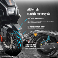 Moto électrique ZUBOO puissante 130N.M 76V 32ah 60km/h avec pneus sous vide de 12 pouces