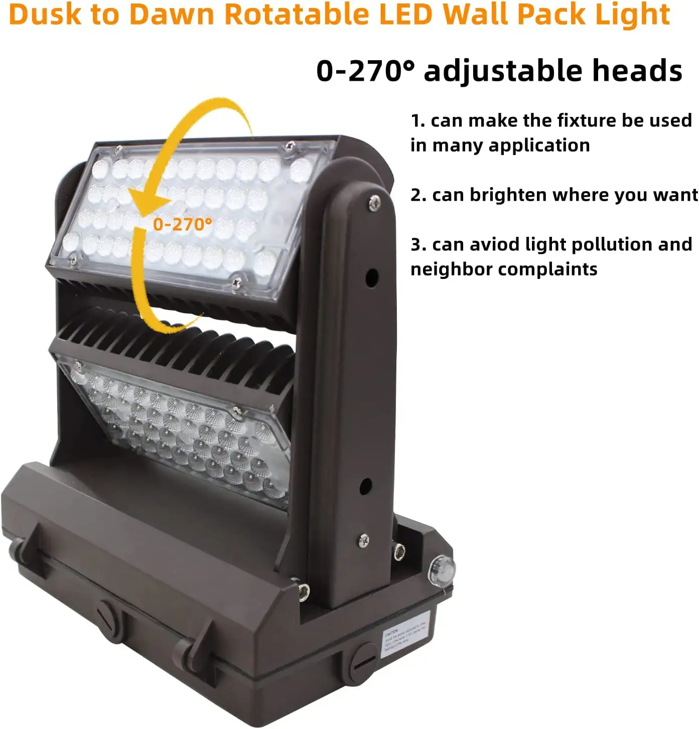 100W 120W Rotatable outdoor wall pack led light  Adjustable Head Outdoor LED Wall pack Light