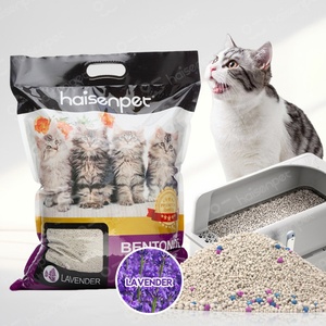 48 Hour Shipping Natural Sodium Lavender Scent Deodorization <b>Cat</b> Sand Eco Friendly Bentonite <b>Cat</b> Litter - Product Image 1