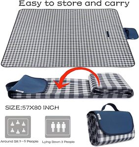 Manta de <span class=keywords><strong>Picnic</strong></span> suave plegable para muebles de exterior, alfombrilla de playa impermeable, manta de senderismo para familiares y amigos - Product Image 3