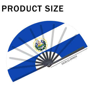 Abanicos Plegables de Bambú con la Bandera de El Salvador al por Mayor, Abanico de Mano para Carnaval, Boda, Festival, Fiesta, Agencia de Viajes - Product Image 4