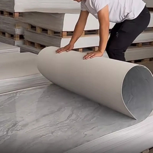 Rollo de lámina de mármol de PVC 3D ligero, diseño Floral moderno para suelo, pared, escalera, baño, almacén, decoración al aire libre - Product Image 3