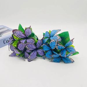 Bonsaï Papillon Artificiel Paulon 17cm, Plante en Pot Décorative pour la Maison, le Bureau, l'Ornement de Bureau, Jaune, Violet, Bleu, Rose, Blanc - Product Image 4