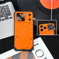 Coque de protection coulissante pour appareil photo avec anneau magnétique pour iPhone 18 17 16 15 Pro Max, double couche TPU PC antichoc