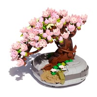 Jouet de construction EPT Maison dans les arbres à fleurs de cerisier, plastique ABS, 426 pièces, mini blocs d'assemblage, modèle de cerisier en pot