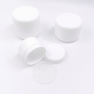 Envase de Crema Facial de Lujo, Blanco, de Plástico PP de Doble Pared, 30g 50g, Tarro Cosmético Vacío con Tapa - Product Image 1