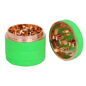 Wholesale High-End Aluminum Herb Grinder 63mm 4 Layer Silicone Grinders Customized Trendy Design Smoking Grinders