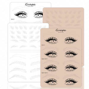 Cejas de silicona realistas personalizadas preimpresas patrón de trazos de pelo látex ayuda para cejas práctica piel blanca para Pmu Ombre tatuaje de cejas - Product Image 1
