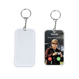 Llavero Acrílico Rectangular para Transferencia de Calor, Personalizable, de Plástico, con Diseño de Dibujos Animados, Impresión UV, Resistente al Agua, Ligero - Product Image 1