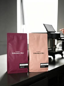 ถุงกาแฟแบบตั้งได้ สีชมพูและสีม่วง เกรดอาหาร ผลิตจากวัสดุ BOPP เคลือบลามิเนต พร้อมซีลปิดผนึกด้วยความร้อน - Product Image 6