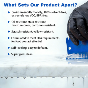 <span class=keywords><strong>Resin</strong></span> Epoksi Super Gloss Dua Komponen untuk Permukaan Meja Batu - Tahan Panas Ramah Lingkungan Bebas Pelarut Rendah VOC Bebas BPA - Product Image 4