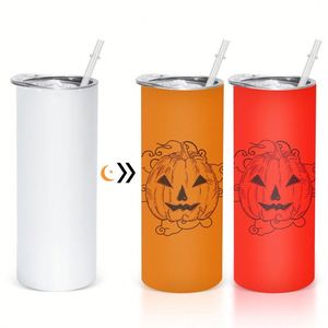 Custom 20oz Sublimation Luminous Green or Blue Straight Stainless Steel Vacuum <b>Insulated</b> Leak Proof Party Halloween Tumbler - Product Image 4