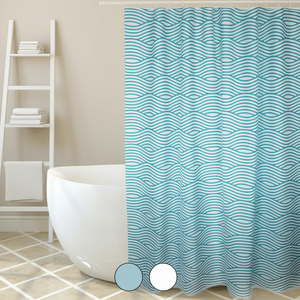 Rideau de douche en tissu polyester Wave 180x200 cm turquoise - Product Image 3