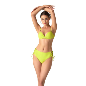 Costume da bagno bikini HDJ taglie forti 42 44 46 48 verde push-up con scollo profondo e laccetti laterali per donna - Product Image 4