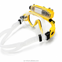 Masque de plongée vidéo sous-marine avec lentille en verre trempé, étanche, rotation à 360 degrés, matériaux silicone et ABS, exploration océanique