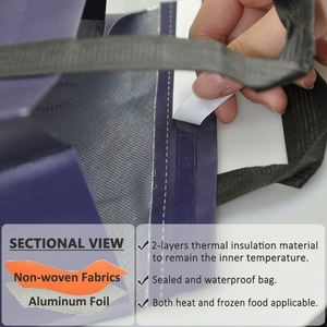 Hot Food Coffee Milk Tea Takeaway Dinner Restaurant <b>Bbq</b> Non-Woven Insulated Blue Ice Cream Disposable Cooling Bag - Product Image 4