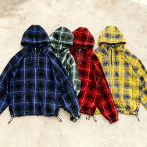 Custom New Trend 500G Heavy Weight Embroidered Half Zip Boxy Oversized Sun Bleached Cotton French Terry Flannel Double Waffle - Product Image 1