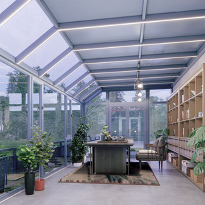 Terrazas Acristaladas y Invernaderos, Gazebo Exterior Impermeable, Invernadero de Aluminio para las 4 Estaciones, Terraza Acristalada para Solárium - Product Image 3